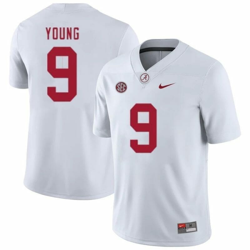 Bryce Young Jersey #9 Alabama Crimson Tide NCAA Football Game Jerseys - White