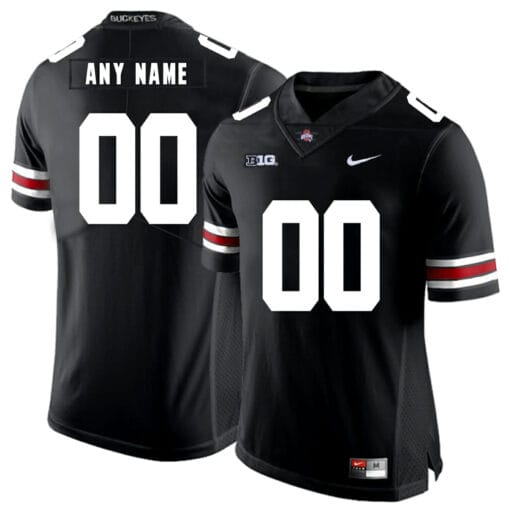 Custom Ohio State Football Jersey Big Patch Black White