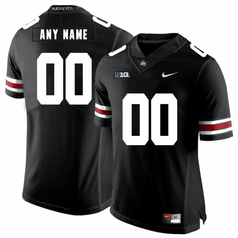 Custom Ohio State Football Jersey Big Patch Black White