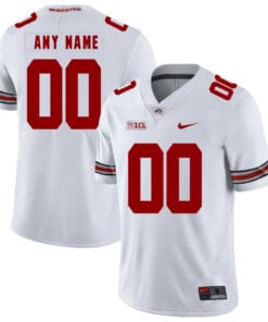 Custom Ohio State Jersey Football Big Patch White