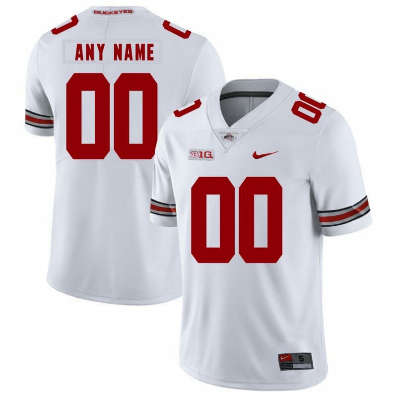 Custom Ohio State Jersey Football Big Patch White