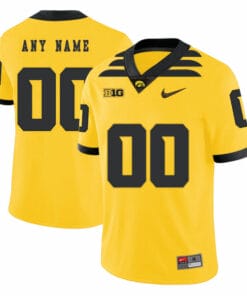 Custom Iowa Hawkeye Jersey Name and Number College Football Jersey Yellow