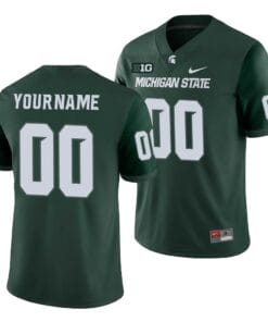 Custom Michigan State Football Jersey Name Number NCAA Football Jersey Green