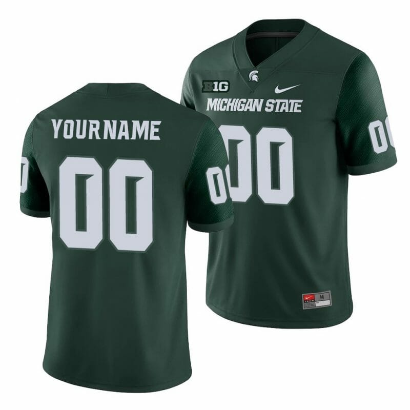 Custom Michigan State Football Jersey Name Number NCAA Football Jersey Green