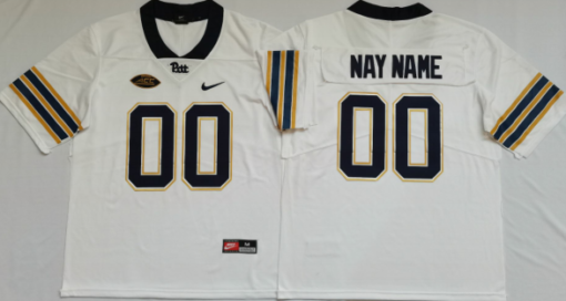 Custom Pitts Panthers Football Jersey Name And Number College White
