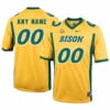 Custom North Dakota Jersey Name and Number Football Jersey Yellow