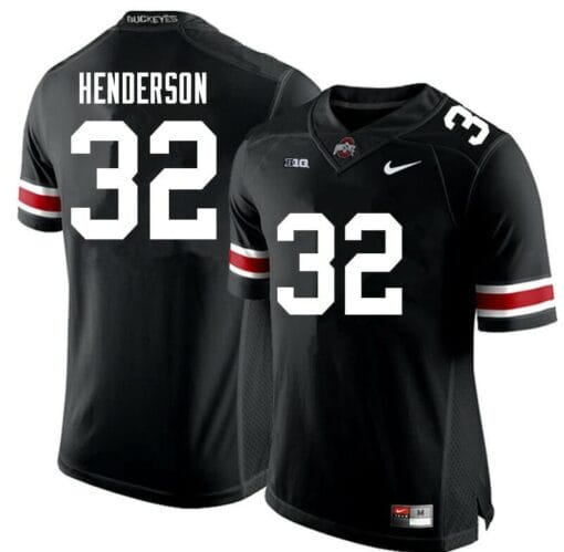 Ohio State Buckeyes #32 TreVeyon Henderson Jersey Football Black