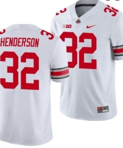 State Buckeyes #32 TreVeyon Henderson Jersey Football White