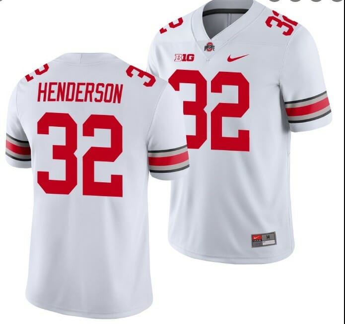 Ohio State Buckeyes #32 TreVeyon Henderson Jersey Football White
