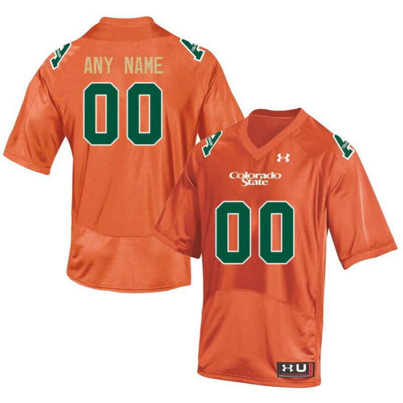 Custom Colorado State Rams Jersey Name And Number College Football Orange