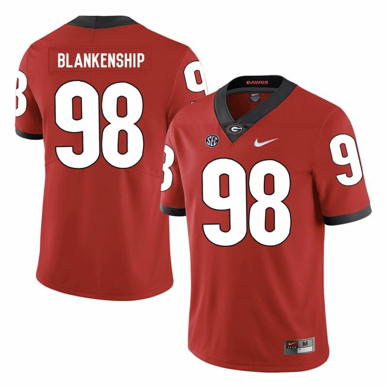 Georgia Bulldogs #98 Rodrigo Blankenship Jersey College Football Red