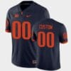 Custom Illinois Fighting Jersey Name and Number Navy College Football