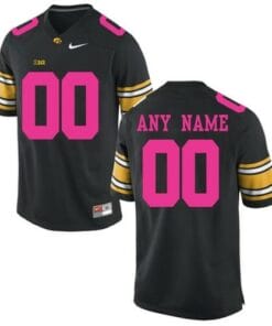 Iowa Hawkeyes Custom Name and Number NCAA Football Jersey Pink Black