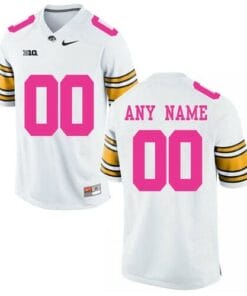 Iowa Hawkeyes Custom Name and Number NCAA Football Jersey Pink White