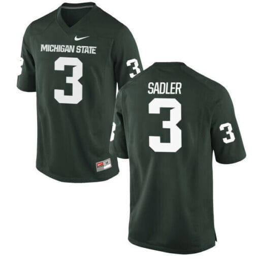 Michigan State #3 Mike Sadler Jersey NCAA College Football Green