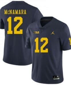 Michigan Wolverines #12 Cade McNamara Jersey Navy College Football