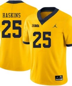 Michigan Wolverines #25 Hassan Haskins Jersey Yellow College Football
