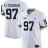Michigan Wolverines #97 Aidan Hutchinson Jersey White College Football