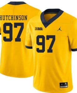 Michigan Wolverines #97 Aidan Hutchinson Jersey Yellow College Football Jersey