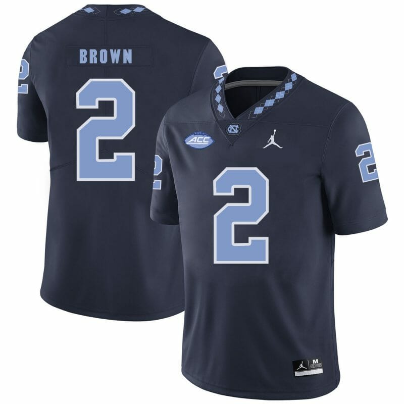 North Carolina Tar Heels #2 Jordon Brown Jersey NCAA Football Black