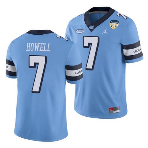 North Carolina Tar Heels #7 Sam Howell Jersey Blue College Football Orange Bowl 2021