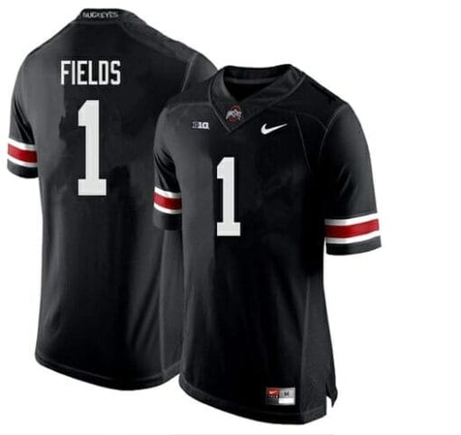 Ohio State Buckeyes #1 Justin Fields College NCAA Football Jersey Black