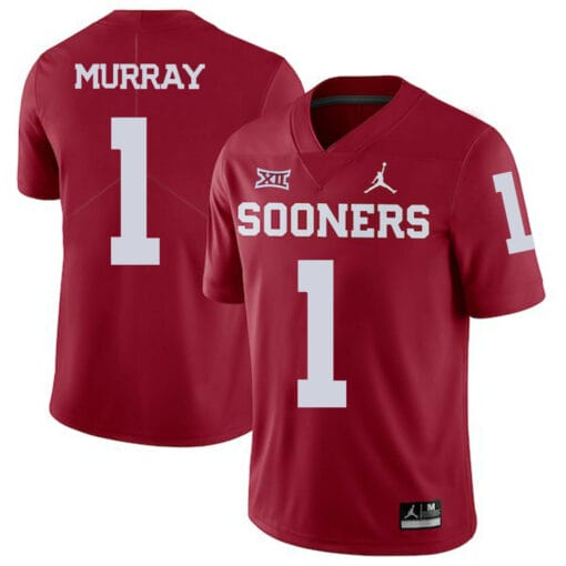 Oklahoma Sooners #1 Kyler Murray Jersey Football Dark Red