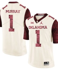 Oklahoma Sooners #1 Kyler Murray Jersey Football Firewood Pattern White