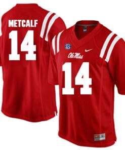 Ole Miss Rebels #14 DK Metcalf Jersey NCAA College Football Red