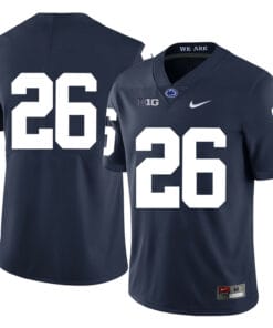 Penn State Nittany Lions #26 Saquon Barkley Jersey Football No Name Dark Blue