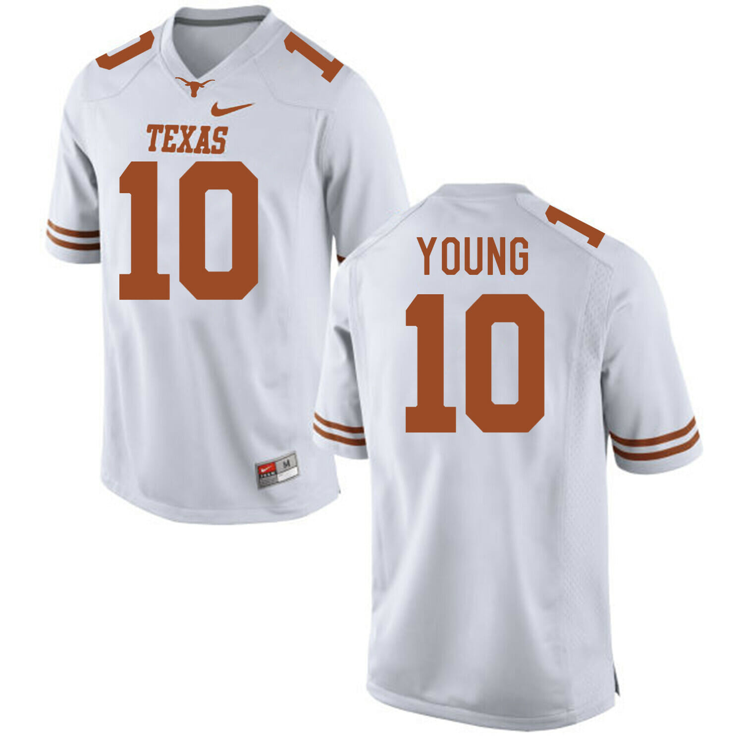 Texas Longhorns #10 Vince Young Jersey College Football White