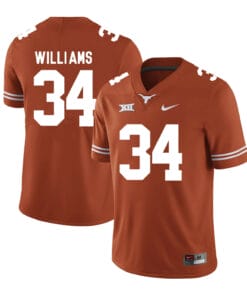 Texas Longhorns #34 Ricky Williams Jersey College Football Dark Orange XII Patch