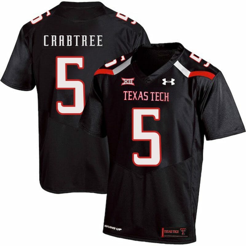 Texas Tech #5 Michael Crabtree Jersey NCAA College Football Black