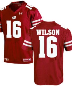 Wisconsin Badgers #16 Russell Wilson Jersey College Football Red