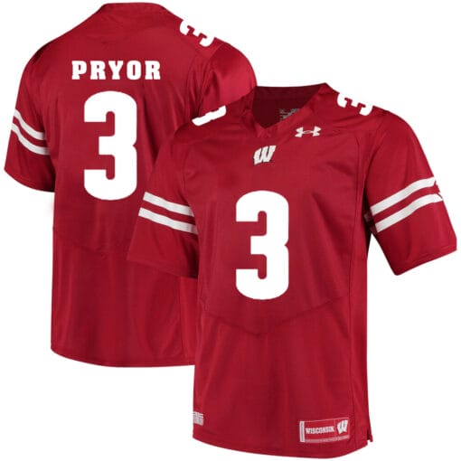 Wisconsin Badgers #3 Kendric Pryor Jersey College Football Red