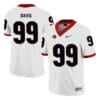 Georgia Bulldogs #99 Jordan Davis Jersey White College Football NCAA