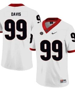 Georgia Bulldogs #99 Jordan Davis Jersey White College Football NCAA