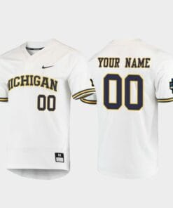 Michigan Wolverines Custom Name and Number White 2019 Ncaa Baseball College World Series Jersey