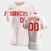 Oklahoma Sooners Custom Name and Number White Vapor Prime College Baseball Jersey