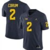 Michigan Wolverines #2 Blake Corum Jersey College Football Blue