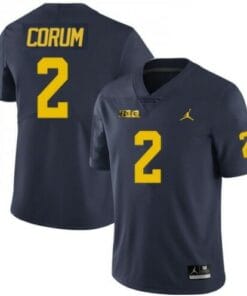 Michigan Wolverines #2 Blake Corum Jersey College Football Blue