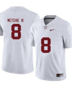 Alabama Crimson Tide #8 Metchie III College Football Jersey White