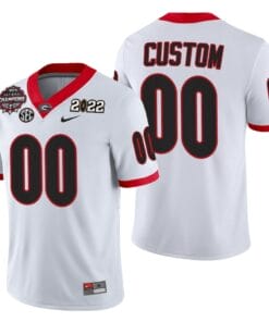 Custom Georgia Bulldogs Jersey 2021-22 CFP National Champions White 00 Jersey