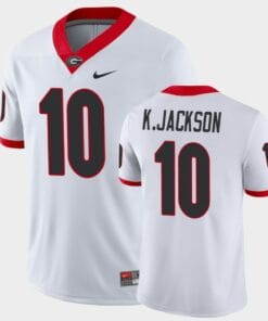 Georgia Bulldogs #10 Kearis Jackson Jersey White Game College Football Jersey