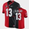 Georgia Bulldogs #13 Azeez Ojulari Jersey Red Black Split Edition 100th Season Alumni Jersey
