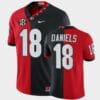 Georgia Bulldogs #18 JT Daniels Jersey Red Black Split Edition Mascot 100th Anniversary Jersey