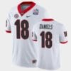 Georgia Bulldogs #18 JT Daniels White 2021 Peach Bowl College Football Jersey