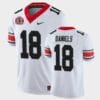 Georgia Bulldogs #18 JT Daniels Jersey White College Football 40th Anniversary Alternate Jersey