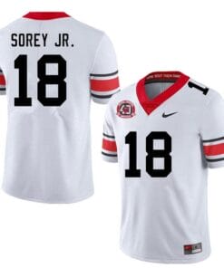 Georgia Bulldogs #18 Xavian Sorey Jr. Jersey Game NCAA College Football Jersey White