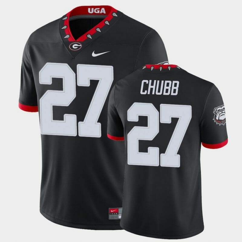 Georgia Bulldogs #27 Nick Chubb Jersey Black College Football Alternate Game Jersey